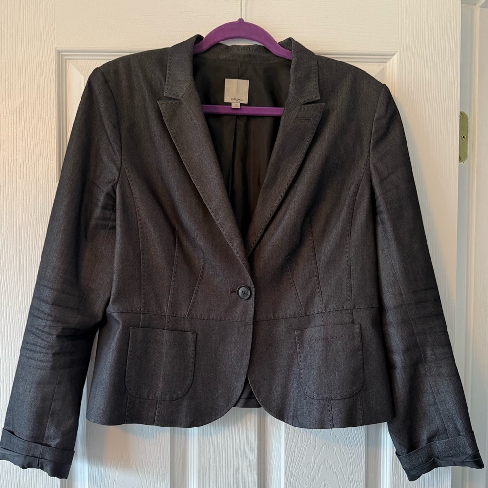 Halogen Charcoal Gray Blazer size 14